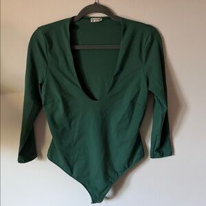 Free People Forest Green Bodysuit